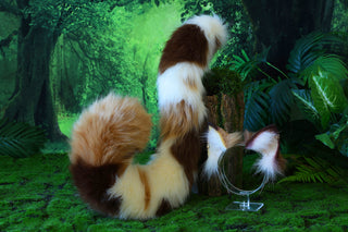 Realistic faux fur cat ears and tail kitten ears and tail butt plug kittenplay anime cosplay fox ears and tail wolf ear and tail kemonomimi therian