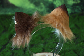 Realistic faux fur cat tail and ear kemonomimi kitten ear and tail anime cosplay therian puppy ear and tail dog tail and ears furry kitty