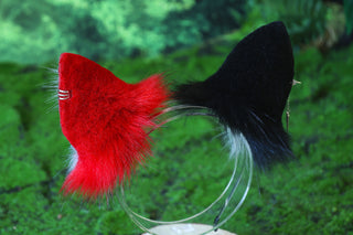 Red black faux fur shepherd dog tail and ear set Shiba Inu dog ear and tail butt plug anime cosplay therian puppy ear and tail puppy girl kemonomimi