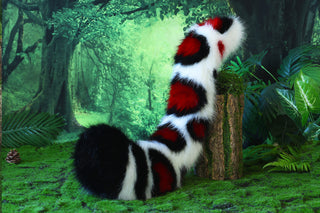 Faux fur snow leopard ear and tail set role play snow leopard cosplay ear and tail therian leopard kemonomimi christmas gift furry tail ear