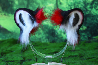 Faux fur snow leopard ear and tail set role play snow leopard cosplay ear and tail therian leopard kemonomimi christmas gift furry tail ear