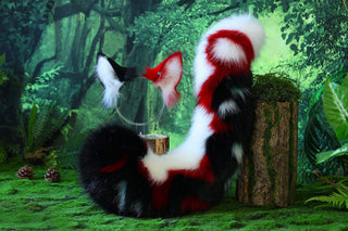 Faux fur cat tail and ear kitten ear and tail anime cosplay therian fox ear and tail wolf ear and tail cat girl kemonomimi halloween gifts