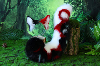 Faux fur cat tail and ear kitten ear and tail anime cosplay therian fox ear and tail wolf ear and tail cat girl kemonomimi halloween gifts