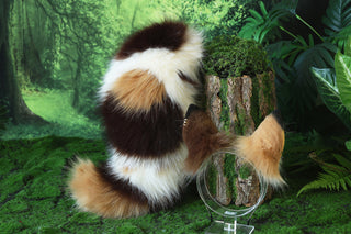 faux fur fluffy cat tail and ear splicing kitten tail plug and ear anime cosplay therian fox ear and tail wolf tail and ear dog puppy kemonomimi