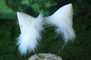 Realistic faux fur cat ears and tail white kitten ears and tail butt plug kittenplay anime cosplay fox ears and tail therian wolf ear and tail kemonomimi