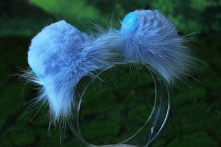 Blue beige faux fur shepherd dog tail and ear set Shiba Inu dog ear and tail anime cosplay therian puppy ear and tail puppy girl kemonomimi