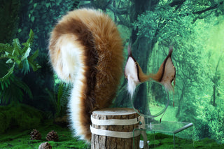 Realistic faux fur squirrel ear and tail Tamias tail and ear animal cosplay squirrel ear and tail furry squirrel kemonomimi Tamias therian