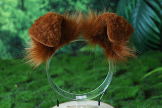 Brown faux fur shepherd dog tail and ear set Shiba Inu dog ear and tail anime cosplay therian puppy ear and tail puppy girl kemonomimi
