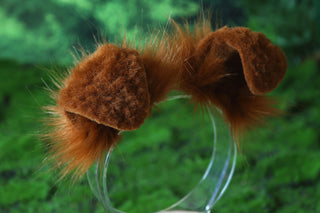 Brown faux fur shepherd dog tail and ear set Shiba Inu dog ear and tail anime cosplay therian puppy ear and tail puppy girl kemonomimi