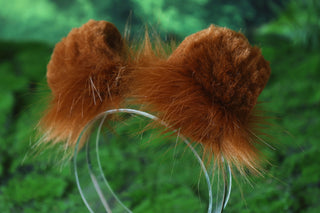 Brown faux fur shepherd dog tail and ear set Shiba Inu dog ear and tail anime cosplay therian puppy ear and tail puppy girl kemonomimi