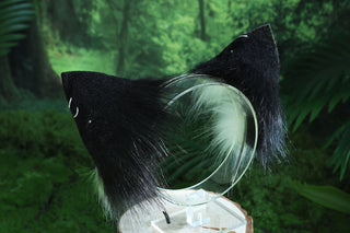 black white faux fur fox ear and tail butt plug furry fox kemonomimi wolf tail and ear wolf therian kittenplay cat ear headband petplay anime cosplay