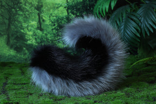 Black gray faux fur shepherd dog tail and ear set Shiba Inu dog ear and tail anime cosplay therian puppy ear and tail puppy girl kemonomimi