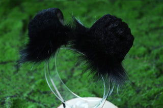 Black gray faux fur shepherd dog tail and ear set Shiba Inu dog ear and tail anime cosplay therian puppy ear and tail puppy girl kemonomimi