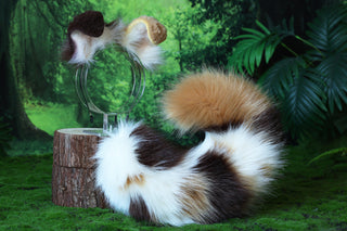 Faux fur shepherd dog tail and ear Splicing Shiba Inu dog ear and tail anime cosplay therian puppy ear and tail plug puppy girl kemonomimi puppy boy