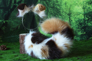 Faux fur shepherd dog tail and ear Splicing Shiba Inu dog ear and tail anime cosplay therian puppy ear and tail plug puppy girl kemonomimi puppy boy