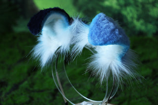 Faux fur blue Splicing shepherd dog tail and ear Shiba Inu dog ear and tail anime cosplay therian puppy ear tail puppy girl kemonomimi puppy boy