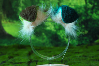 Faux fur shepherd dog tail and ear green white splicing shiba Inu dog ear and tail butt plug anime cosplay therian puppy ear and tail puppy girl kemonomimi