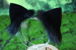 Realistic red black faux fur cat ears and tail kitten ears and tail kittenplay anime cosplay petplay ear tail kitten kemonomimi cat therian
