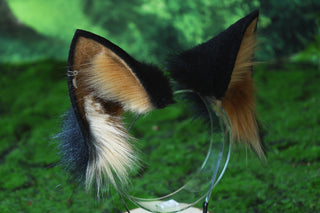 Faux fur wolf ear and tail alsatian wolf dog cosplay german shepherd dog tail and ear shiba Inu dog ears and tail therian puppy kemonomimi