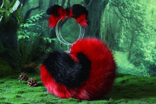 Black red shepherd dog tail and ear set Shiba Inu dog ear and tail animal cosplay petplay puppy ear and tail plug set kemonomimi puppy therian