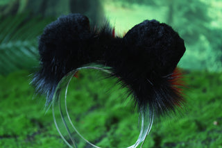 Black red shepherd dog tail and ear set Shiba Inu dog ear and tail animal cosplay petplay puppy ear and tail plug set kemonomimi puppy therian