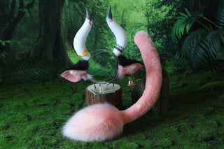 Varesa Genshin Impact Cosplay Ear And Tail Pink Genshin Impact Varesa Cosplay Costume Ears And Tail Anime Girl Cow Ear And Tail Kemonomimi