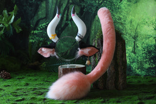 Varesa Genshin Impact Cosplay Ear And Tail Pink Genshin Impact Varesa Cosplay Costume Ears And Tail Anime Girl Cow Ear And Tail Kemonomimi