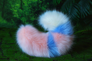 Faux fur shepherd dog tail and ear pink blue splicing shiba Inu dog ear and tail butt plug anime cosplay therian puppy ear and tail puppy girl kemonomimi puppy boy