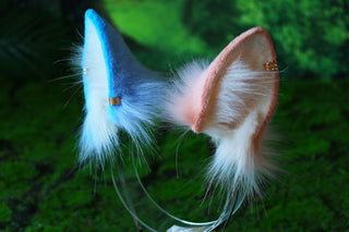 Faux fur shepherd dog tail and ear pink blue splicing shiba Inu dog ear and tail butt plug anime cosplay therian puppy ear and tail puppy girl kemonomimi puppy boy