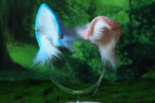 Faux fur shepherd dog tail and ear pink blue splicing shiba Inu dog ear and tail butt plug anime cosplay therian puppy ear and tail puppy girl kemonomimi puppy boy