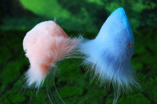 Faux fur shepherd dog tail and ear pink blue splicing shiba Inu dog ear and tail butt plug anime cosplay therian puppy ear and tail puppy girl kemonomimi puppy boy