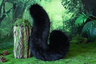 Black faux fur shepherd dog tail and ear set Shiba Inu dog ear and tail anime cosplay therian puppy ear and tail puppy girl kemonomimi boy