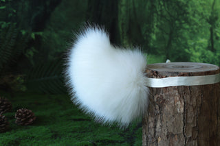 White bunny ear and tail plug set bendable faux fur bunny ear cosplay rabbit ear and tail neko ear petplay ear bunny play anime cosplay