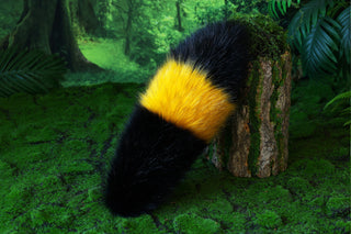 MTO Shiny Umbreon Ears and Tail Faux Fur Yellow Black Pokemon Umbreon Costume Ear And Tail Birthday Halloween gifts Christmas  Anime Cosplay