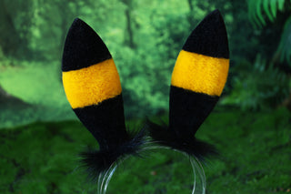 MTO Shiny Umbreon Ears and Tail Faux Fur Yellow Black Pokemon Umbreon Costume Ear And Tail Birthday Halloween gifts Christmas  Anime Cosplay