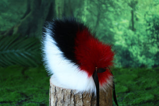Realistic faux fur bunny ear and tail bendable bunny ear cosplay red black rabbit ear and tail neko ear petplay anime cosplay bunny kemonomimi