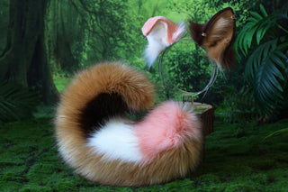 Faux fur shepherd dog tail and ear shiba Inu dog ear and tail anime cosplay therian puppy ear and tail puppy girl kemonomimi puppy play