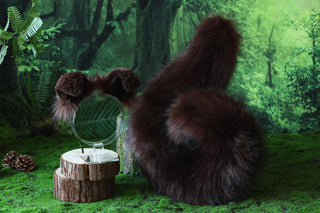 Brown puppy ear and tail butt plug puppy kemonomimi faux fur shepherd dog tail and ear Shiba Inu dog ear and tail set animal cosplay puppy play