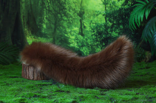 Brown faux fur shepherd dog tail and ear set Shiba Inu dog ear and tail furry anime cosplay therian puppy ear and tail puppy kemonomimi dog