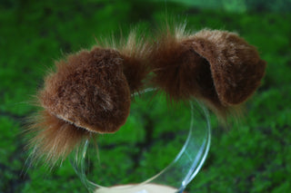 Brown faux fur shepherd dog tail and ear set Shiba Inu dog ear and tail furry anime cosplay therian puppy ear and tail puppy kemonomimi dog