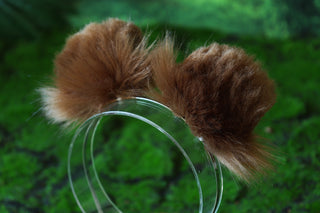 Brown faux fur shepherd dog tail and ear set Shiba Inu dog ear and tail furry anime cosplay therian puppy ear and tail puppy kemonomimi dog