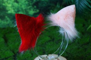 Fluffy faux fur cat ear and tail kitten ears and tail kittenplay anime cosplay kitty ear and tail short kitten tail kemonomimi cat therian