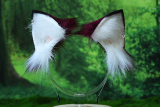 Faux fur handmade raccoon ears and tail kemonomimi red panda ear and tail anime cosplay cute bear panda ear and tail therian halloween gift