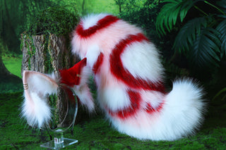 Fluffy faux fur cat ear and tail kitten ears and tail kittenplay anime cosplay kitty ear and tail short kitten tail kemonomimi cat therian