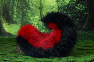 Red black shepherd dog tail and ear set Shiba Inu dog ear and tail animal cosplay petplay puppy ear and tail plug set kemonomimi puppy therian