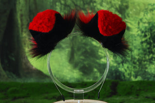 Red black shepherd dog tail and ear set Shiba Inu dog ear and tail animal cosplay petplay puppy ear and tail plug set kemonomimi puppy therian