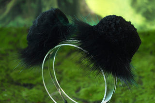 Black green shepherd dog tail and ear set faux fur shiba Inu dog ear and tail anime cosplay therian puppy ear and tail butt plug puppy girl kemonomimi