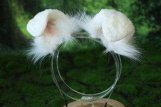 White shepherd dog tail and ear set faux fur shiba Inu dog ear and tail anime cosplay therian puppy ear and tail butt plug puppy girl kemonomimi