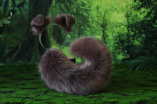 Faux fur shepherd dog tail and ear kemonomimi Shiba Inu dog ear and tail furry anime cosplay girl therian puppy ear and tail butt plug