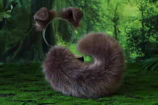 Faux fur shepherd dog tail and ear kemonomimi Shiba Inu dog ear and tail furry anime cosplay girl therian puppy ear and tail butt plug
